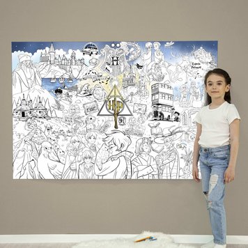 Дитяча велика МЕГА розмальовка 150х100 «Гаррі Поттер» РК018 фото