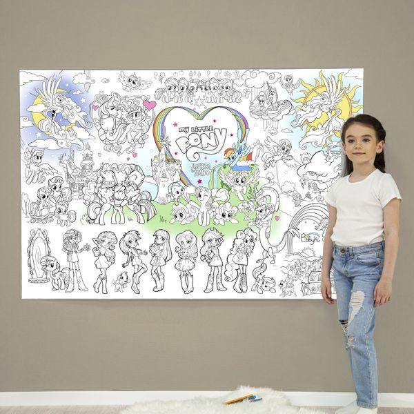 Дитяча велика МЕГА розмальовка 150х100 «Мій маленький поні» РК003 фото