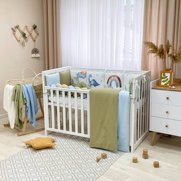 Комплект постільної білизни для новонародженого Арт Дизайн "Діно", колір оливковий 0239185 фото