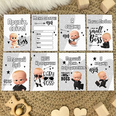 Набір карток з фразами для фотосессії малечі "Baby Boss хлопчик" ФКф029 фото