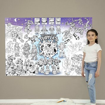 Дитяча велика МЕГА розмальовка 150х100 «Черепашки Нінзя» РК023 фото