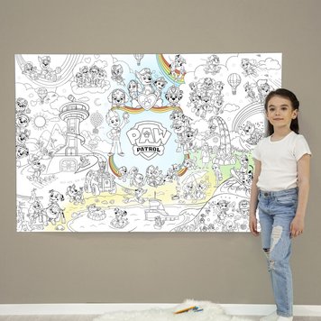 Дитяча велика МЕГА розмальовка 150х100 «Щенячий патруль» РК004 фото