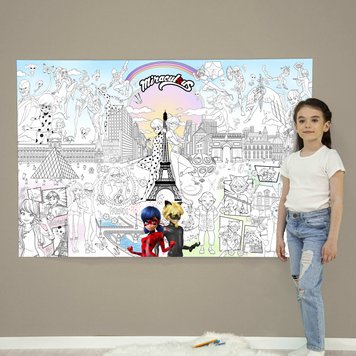 Дитяча велика МЕГА розмальовка 150х100 «Леді Баг і Супер Кіт» РК022 фото