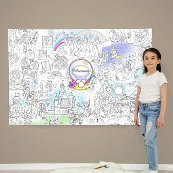 Дитяча велика МЕГА розмальовка 150х100 «Принцеси» РК006 фото