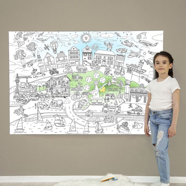 Дитяча велика МЕГА розмальовка 150х100 «Карусель» РК009 фото