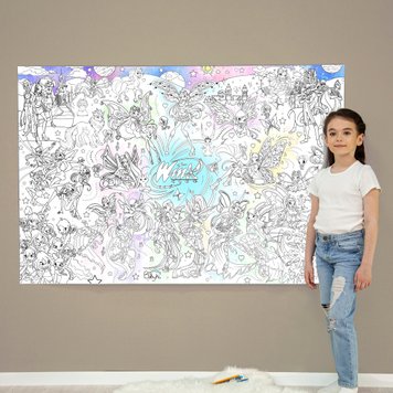 Дитяча велика МЕГА розмальовка 150х100 «Феї Вінкс» РК025 фото