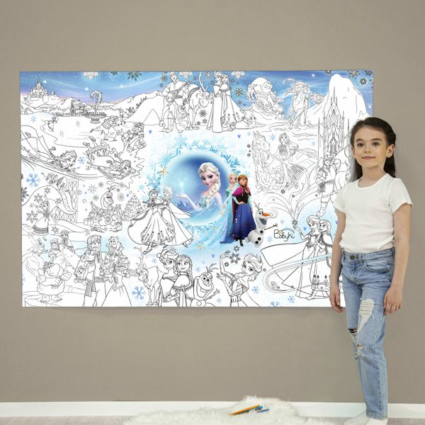 Дитяча велика МЕГА розмальовка 150х100 «Крижане серце» РК016 фото